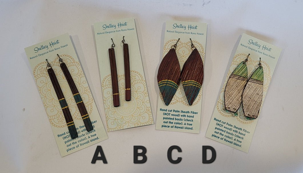 Palm Sheath Earrings - One of a Kind - Choose from a set of four