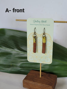 Palm Sheath Earrings - One of a Kind - Choose from a set of four - Gold Leaf