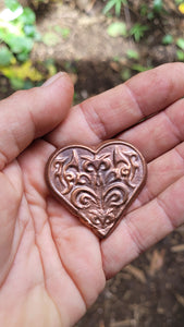 Hand Cast Recycled Hawaiian Copper Heart - Free Shipping within U.S.