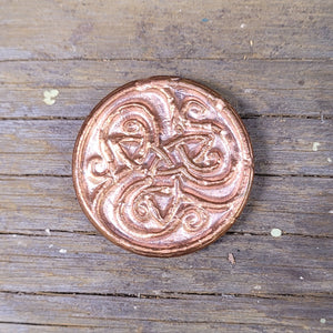 Hand Cast Recycled Hawaiian Copper Triskelion/Triskele Coin - Free Shipping within U.S.
