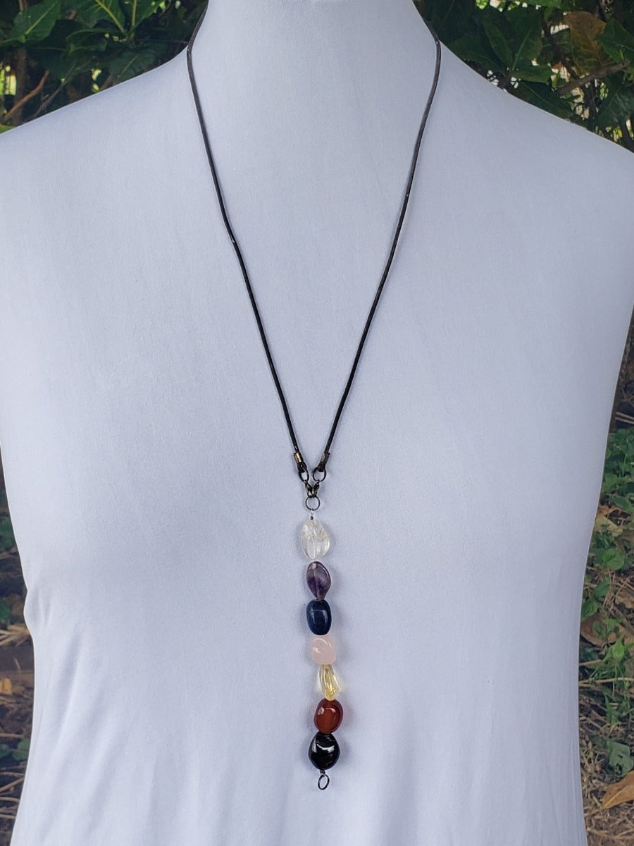 Lokahi Large Chakra Stone Necklace (adjustable lengths)  - Free Shipping within U.S.